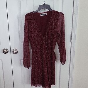 Abercrombie & Fitch Red V-Neck Sheath Dress